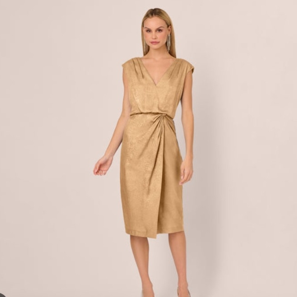 Chic Gold Midi Dress #88#